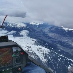 Flugwegposition um 11:21:42: Aufgenommen in der Nähe von Gemeinde Wattenberg, Österreich in 3871 Meter
